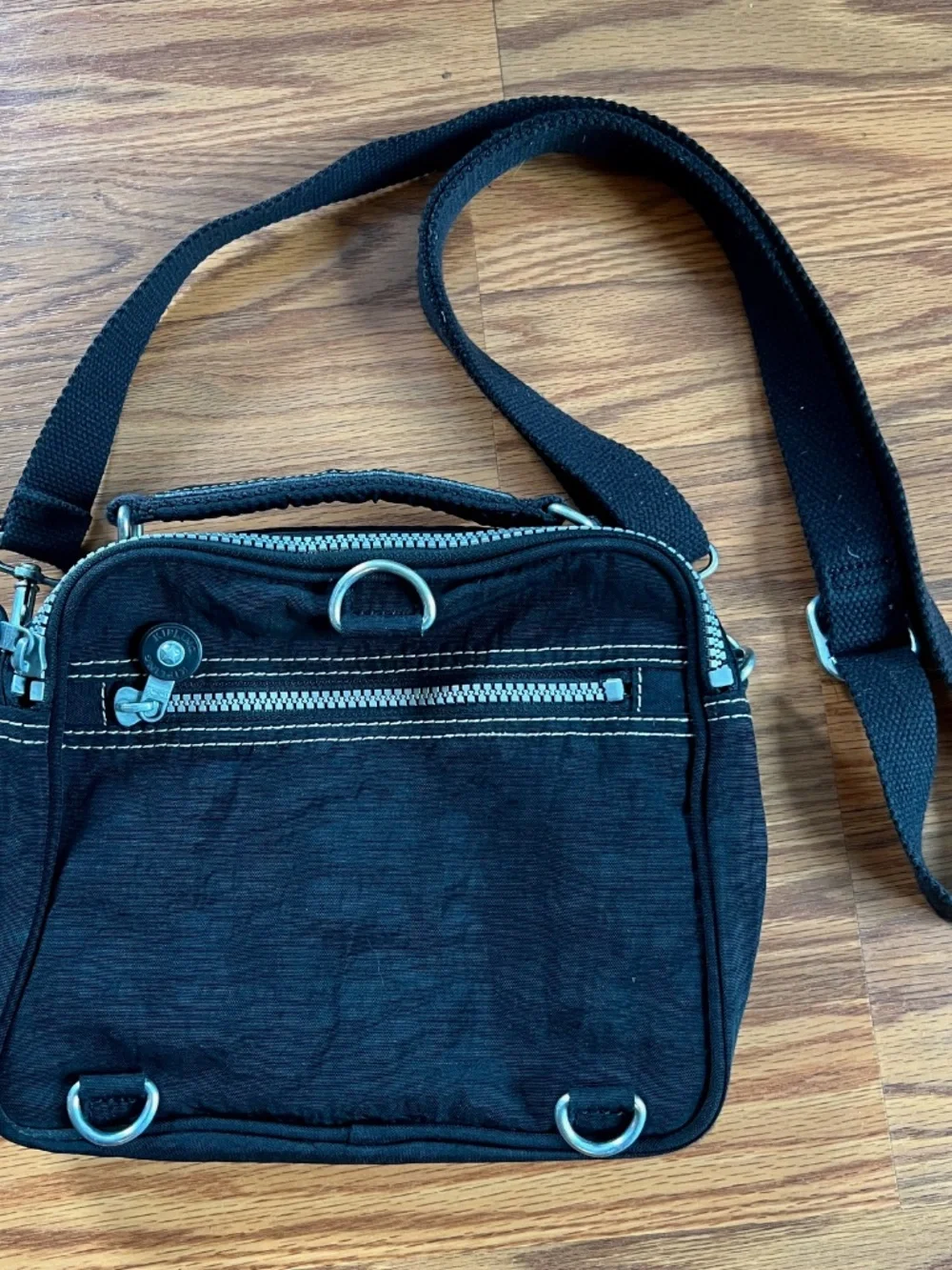 Kipling Women's Black Crossbody Mini Bag Adjustable Straps Vegan Travel Backpack